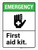 Emergency: First Aid Kit ANSI Portrait - Wall Sign