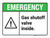 Emergency: Gas Shutoff Valve Inside ANSI Landscape - Wall Sign