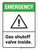 Emergency: Gas Shutoff Valve Inside ANSI Portrait - Wall Sign