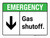 Emergency: Gas Shutoff with Down Arrow ANSI Landscape - Wall Sign