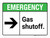 Emergency: Gas Shutoff with Right Arrow ANSI Landscape - Wall Sign