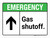 Emergency: Gas Shutoff with Up Arrow ANSI Landscape - Wall Sign