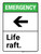Emergency: Life Raft with Left Arrow ANSI Portrait - Wall Sign