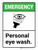 Emergency: Personal Eye Wash ANSI Portrait - Wall Sign