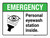 Emergency: Personal Eyewash Station Inside ANSI Landscape - Wall Sign