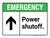 Emergency: Power Shutoff with Top Arrow ANSI Landscape - Wall Sign