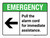 Emergency: Pull the Alarm Cord for Immediate Assistance with Left Arrow ANSI Landscape - Wall Sign