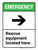 Emergency: Rescue Equipment Located Here with Right Arrow ANSI Portrait - Wall Sign