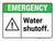 Emergency: Water Shutoff ANSI Landscape - Wall Sign