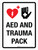 AED And Trauma Pack with Icons Portrait - Wall Sign