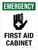 Emergency: First Aid Cabinet Portrait - Wall Sign