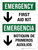 Emergency: First Aid Kit with Arrow Down Bilingual Portrait - Wall Sign