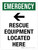 Emergency: Rescue Equipment Located Here with Left Arrow Portrait - Wall Sign