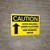 Caution: Avoid Walking Under Platform Men Working Above Arrow - Wall Sign