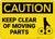 Caution: Keep Clear of Moving with Graphic - Wall Sign