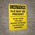 Caution: H2S May Be Present Do Not Enter This Area Vertical - Wall Sign