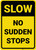 Caution: Slow No Sudden Stops - Wall Sign