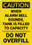 Caution: When Alarm Bell Sounds Tank Is Filled To Capacity Vertical - Wall Sign