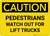 Caution: Pedestrians Watch Out For Lift Trucks - Wall Sign
