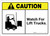 Caution: Watch For Lift Trucks with Graphic ANSI - Wall Sign