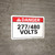 Danger: 277/480 Volts - Wall Sign