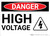Danger: High Voltage With Hazard Icon - Wall Sign