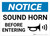 Notice: Sound Horn Before Entering - Wall Sign