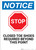 Notice: Stop Closed Toe Shoes Required - Wall Sign