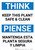 Think: Keep This Plant Safe And Clean Think Bilingual Spanish - Wall Sign