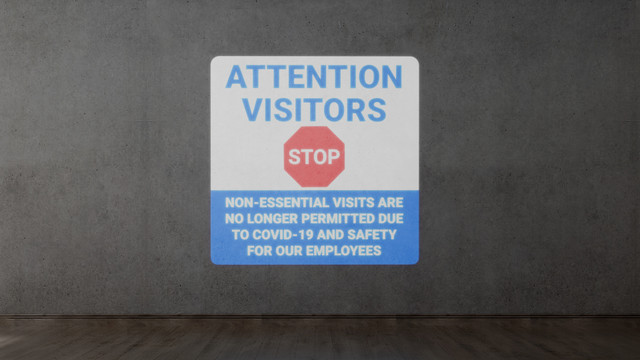 Attention Visitors Stop - Visits No Longer Permitted with Icon ...