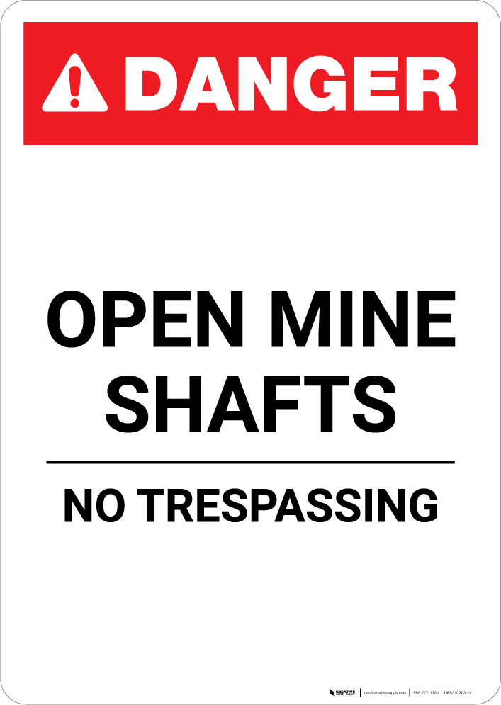 Open Mine Shafts - Portrait Wall Sign | Creative Safety Supply