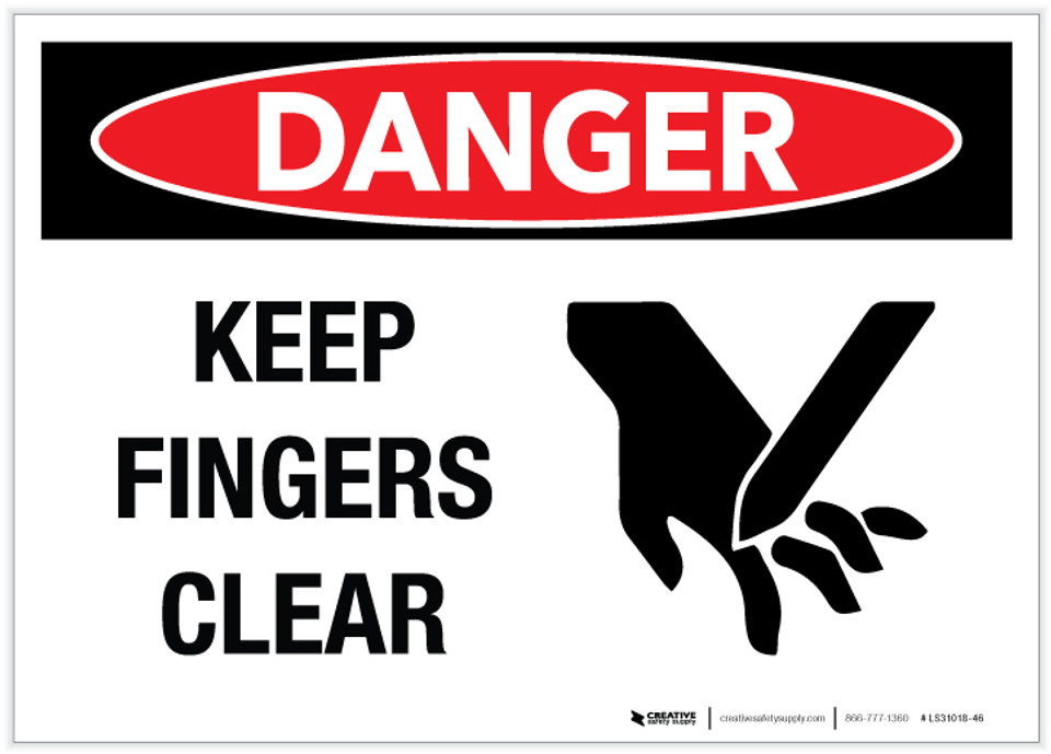 safety label cut fingers