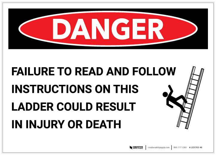 Ladder Safety Labels Creative Safety Supply