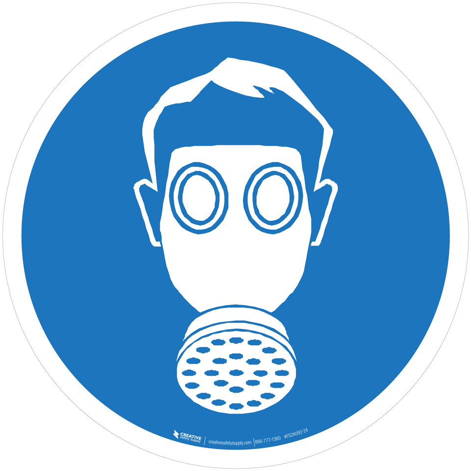 Wear Respiratory Protection Mandatory ISO Floor Sign Creative