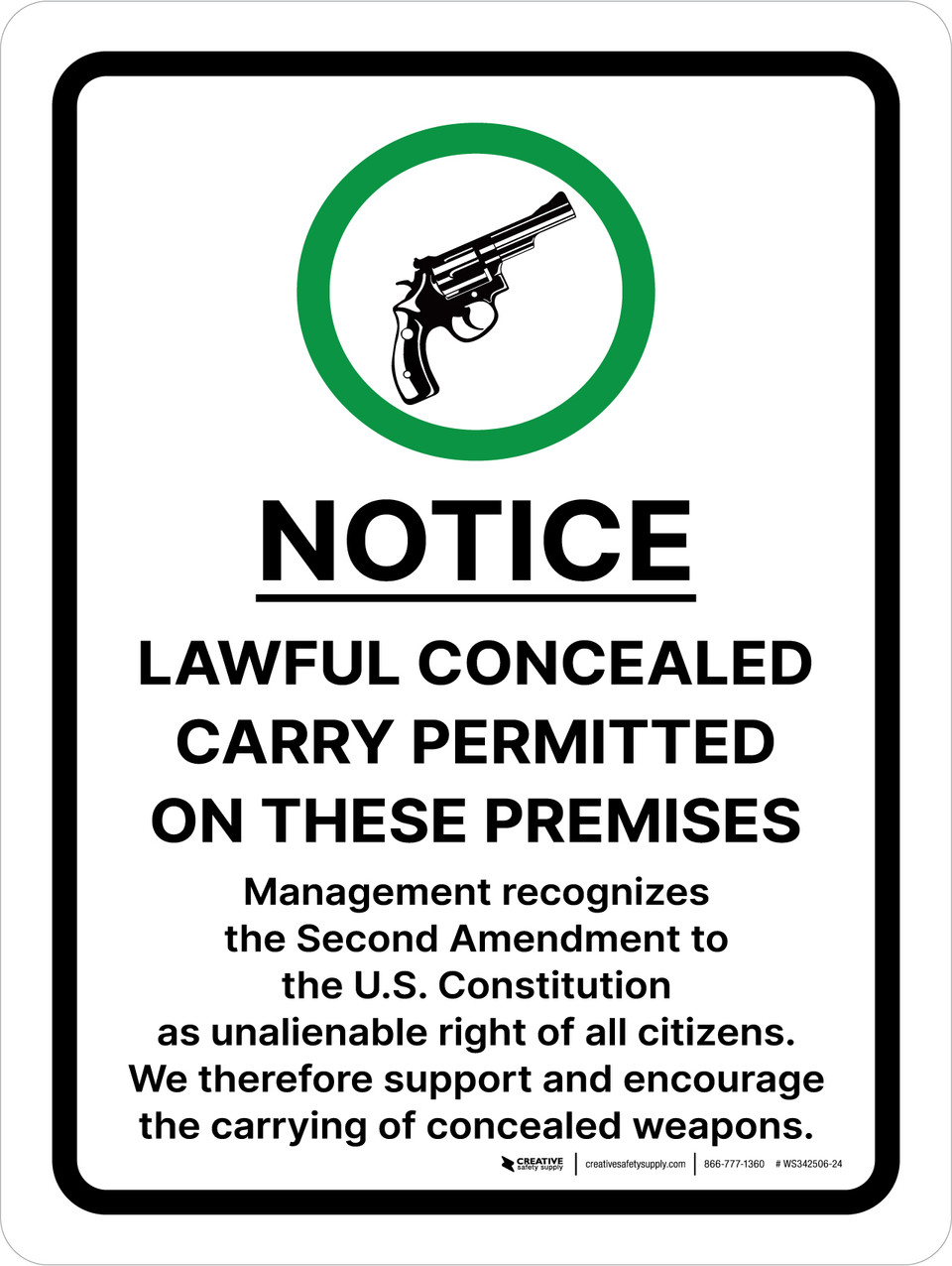Lawful Concealed Carry Permitted On These Premises Sign – Sigo Signs