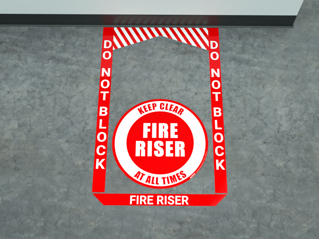 Fire Reel House - Do Not Block - Smart Stripe Inline Printed Floor Tape