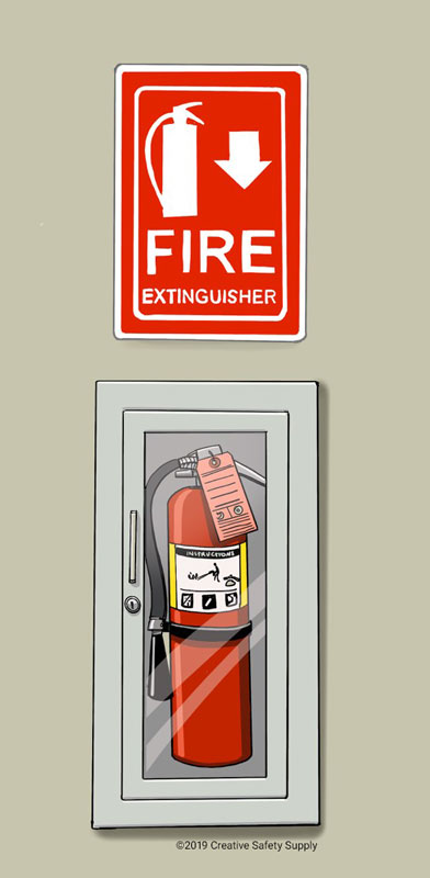 What are examples of fire safety signs?