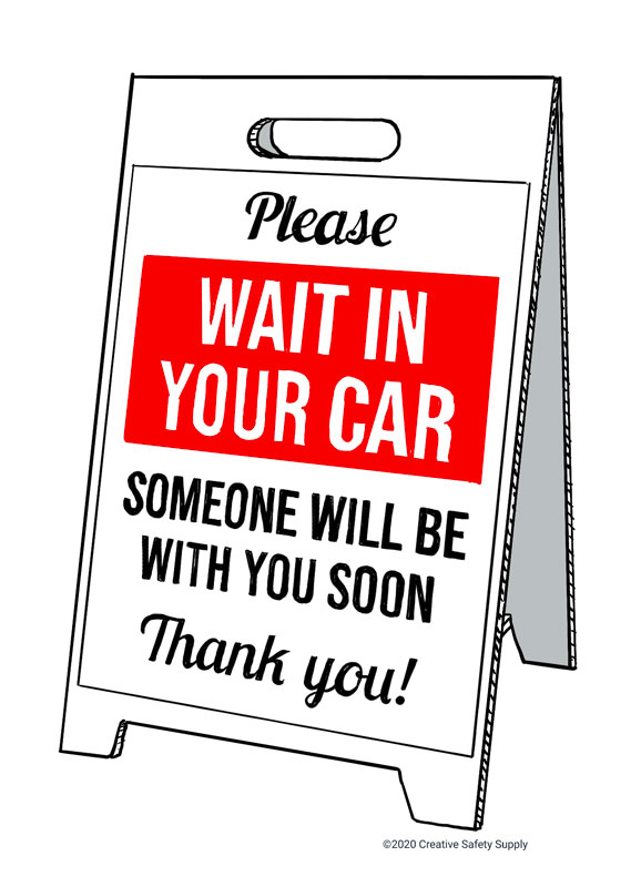 Please Wait in Car A-Frame Sign