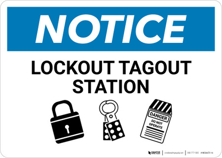 Notice: Lockout Tagout Station - Wall Sign