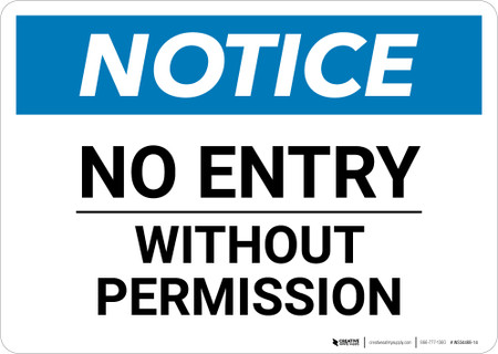 no admission without permission sign