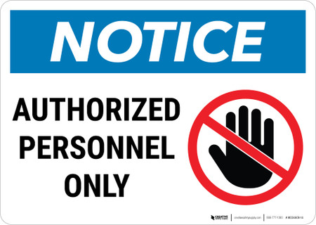 Notice: Admittance Authorized Personnel Hand Prohibition Icon Landscape ...