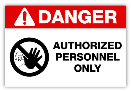 SIGN & STICKER OPTIONS DANGER FOR OPERATION ONLY BY AUTHORISED PERSONNEL