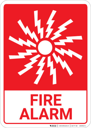 Fire Alarm with Icon Portrait - Wall Sign | Creative Safety Supply