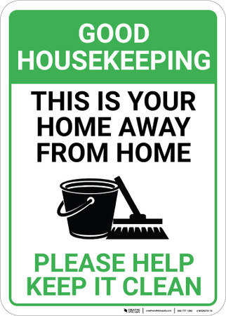 Good Housekeeping Please Help Keep It Clean with Icon Portrait - Wall