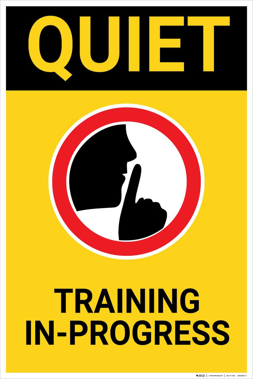 Quiet Training In Progress with Icon Portrait - Wall Sign quiet-training-in-progress-with-icon-portrait-wall-sign