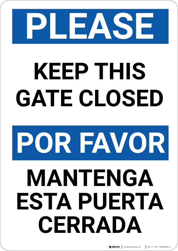 Lot De 2 Panneaux "Please Keep Gate Closed" M METERXITY - Aluminium Réfléchissant 25 X 17 Cm - Pour Portail, Clôture - Usage Intérieur/extérieur