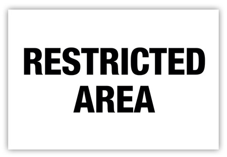 Restricted Area Lab Only Restricted Area Label (White)
