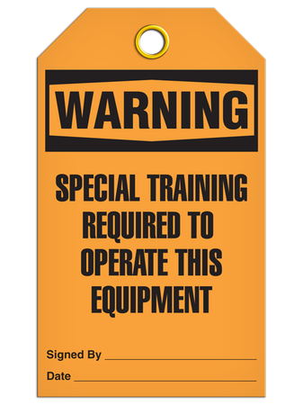 Yellow Trainee Tag Warning Special Train Tags