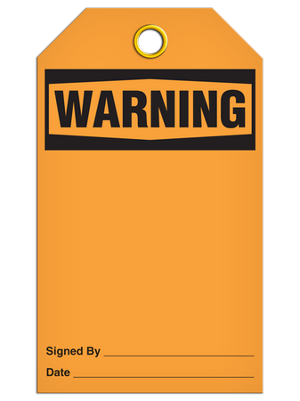 Blank White Tags are perfect for writing in temporary warnings