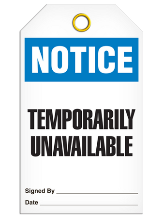 unavailable sign